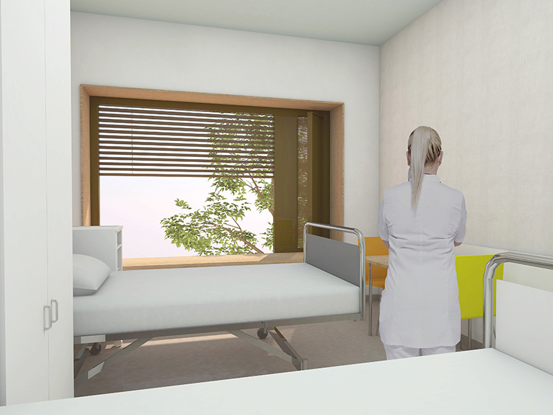 Bild: Visualisierung eines Patientenzimmers
